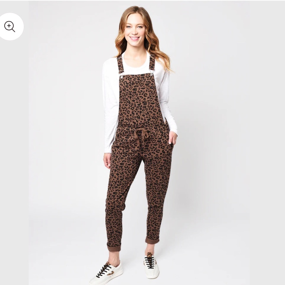 Z Supply Brown Leopard Jumpsuit